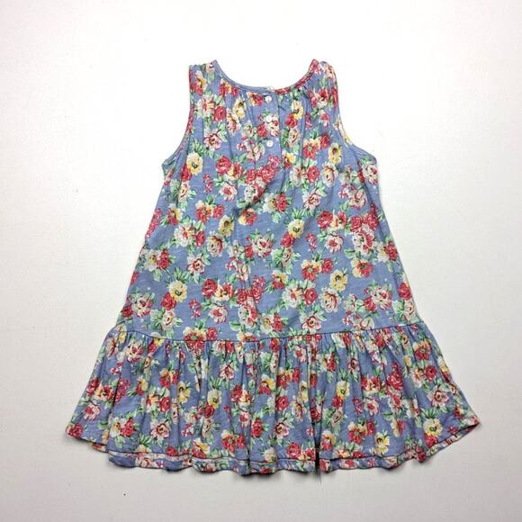 Ralph Lauren Dress Girls Size 18m Blue Floral Twirly Drop Waist - Picture 3 of 4